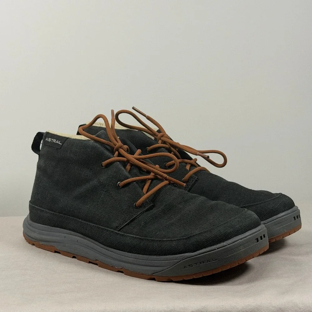 Astral Hemp Chukka Mens 10 Black Sustainable Outdoor Mid Top Boots VHC-F21